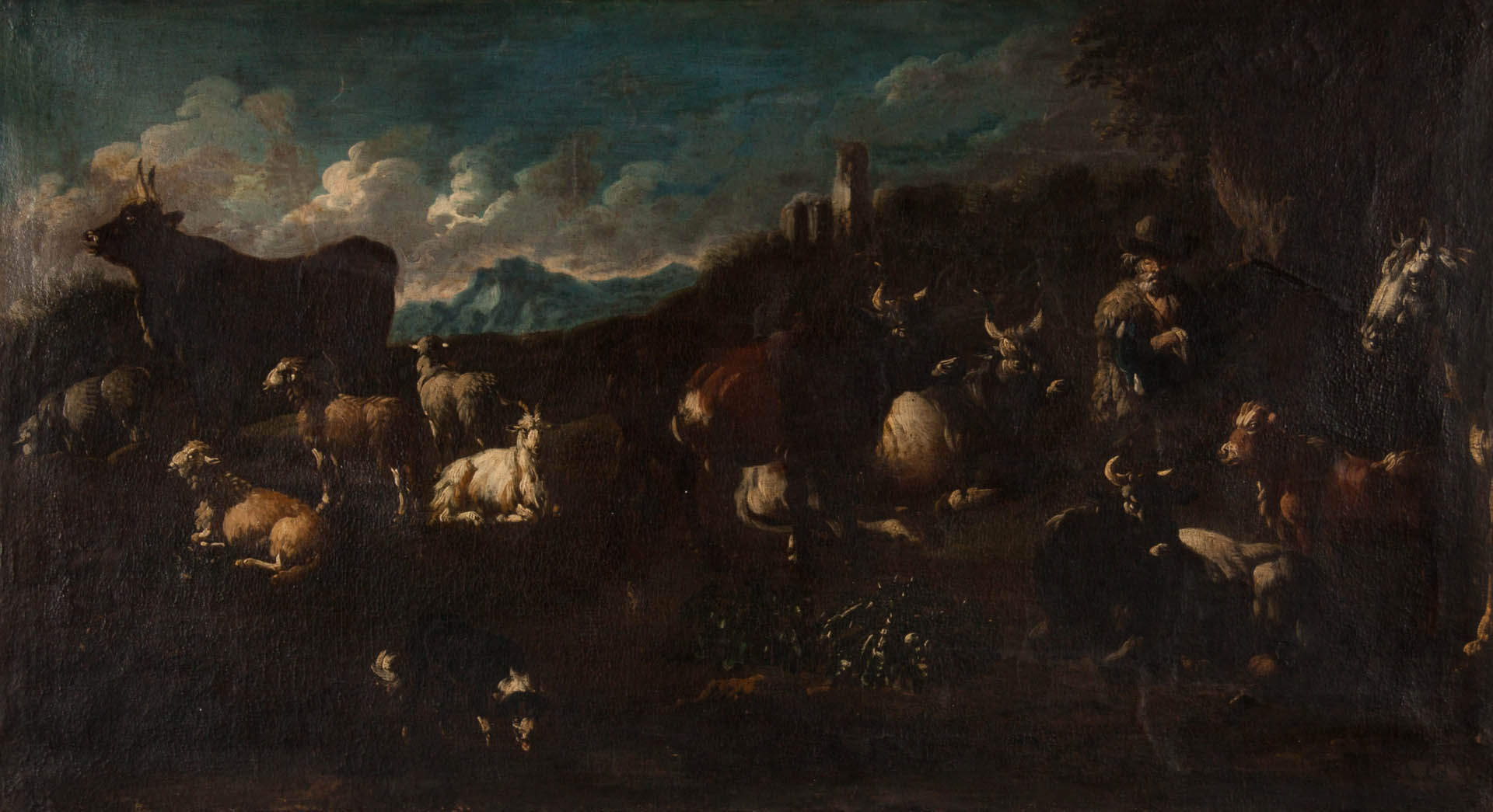 Appraisal: Italian School th c Pastoral Landscape oil Oil on canvas