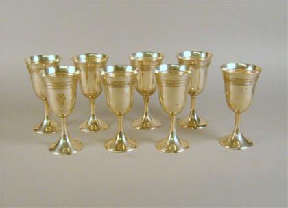 Appraisal: Set of eight American sterling silver goblets f m hirsch