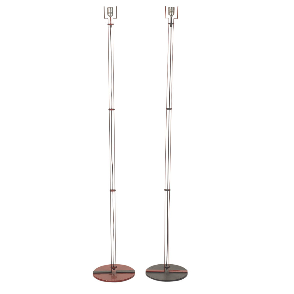 Appraisal: Pair of Italian Contemporary Lacquered Metal Floor Lamps c in