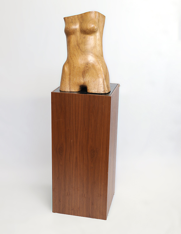 Appraisal: MODERNIST CARVED FEMALE NUDE TORSO No visible signature figural portion