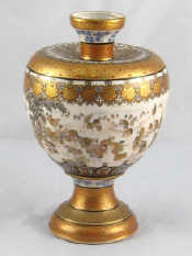 Appraisal: A Satsuma vase of sunken baluster form extensively decorated with