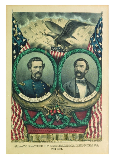 Appraisal: PRESIDENTS-- CAMPAIGN Grand Banner of the Radical Democracy for Hand-colored