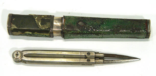 Appraisal: Pair of silver plated compasses in a shagreen case cm