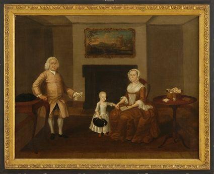 Appraisal: AMERICAN SCHOOL FAMILY PORTRAIT Oil on canvas relined x in