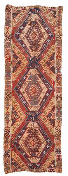 Appraisal: A Turkish Kilim runner size approximately ft in x ft