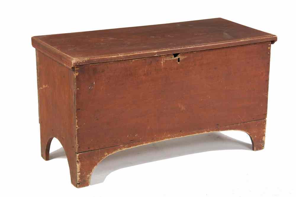 Appraisal: BLANKET BOX - Diminutive pine lift top blanket box in