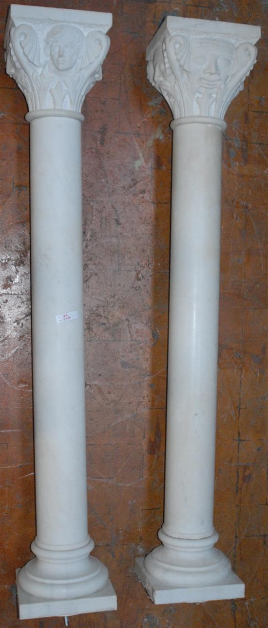 Appraisal: PAIR MARBLE COLUMNS Decorative quality H Provenance From the NYC