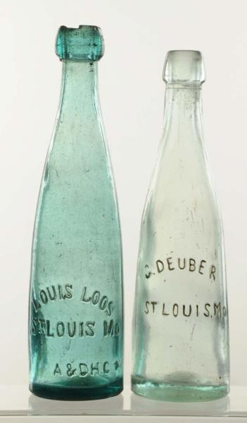 Appraisal: Lot Of St Louis Embossed Beer Bottles This lot includes