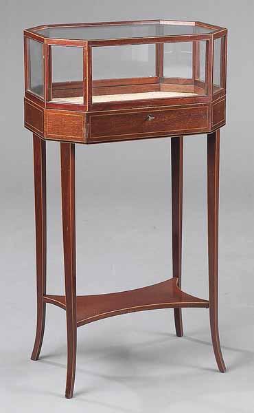 Appraisal: An Edwardian Mahogany and Satinwood Inlaid Vitrine early th c