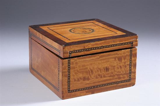 Appraisal: GEORGE III SATINWOOD TEA CADDY late th-early th century Cover