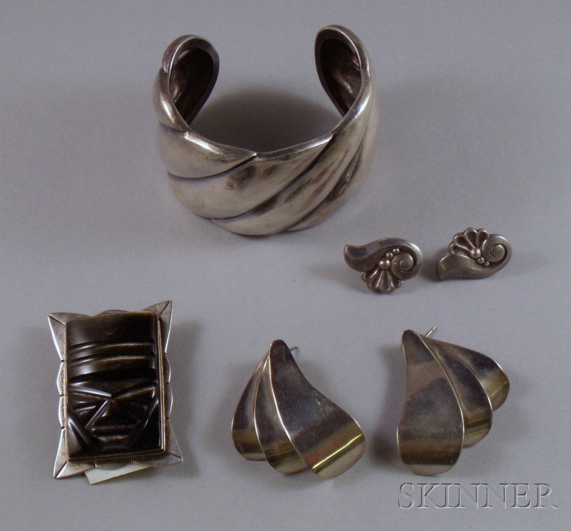 Appraisal: Vintage Margot de Taxco Sterling Silver Cuff a Pair of