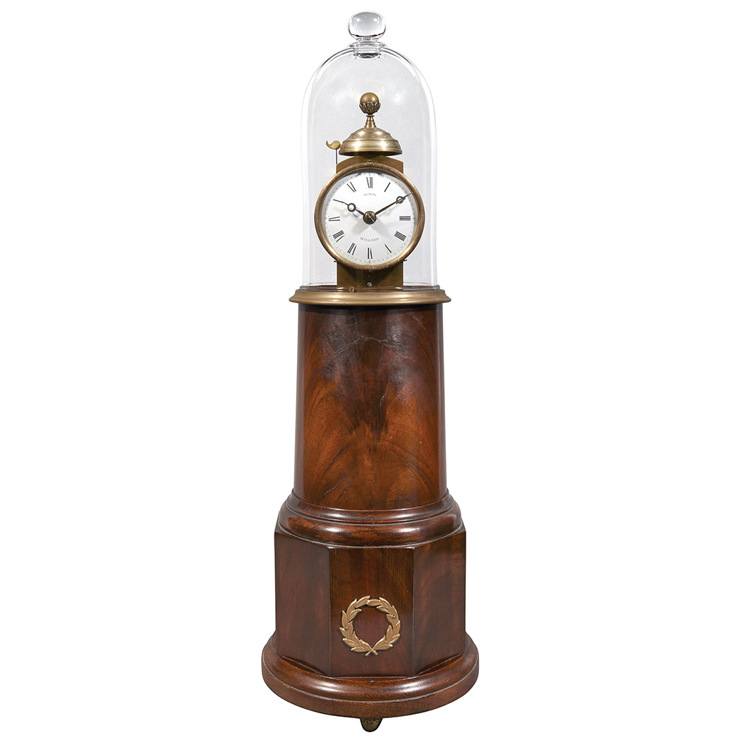 Appraisal: Classical Style Mahogany Lighthouse Clock The enamel dial inscribed Simon