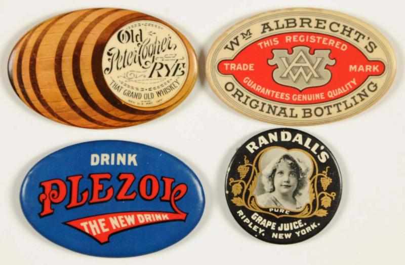 Appraisal: Lot of Beverage Related Pocket Mirrors Condition Excellent Size Largest