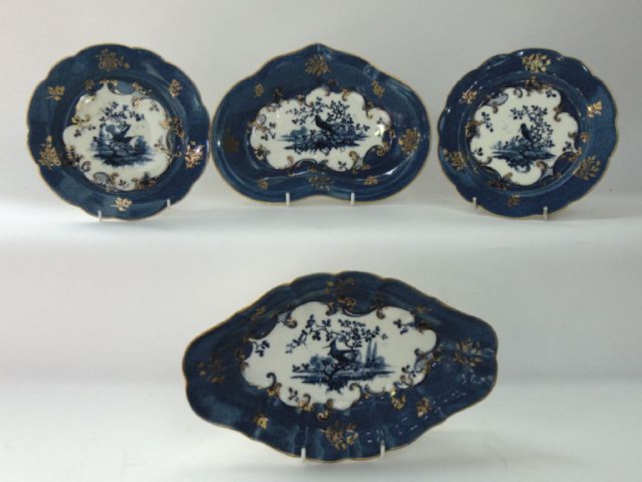 Appraisal: A collection of Royal Worcester dessert wares with mottled blue