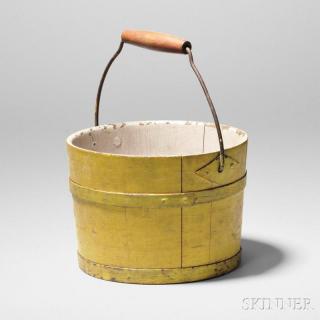 Appraisal: Shaker Yellow-painted Pail Canterbury New Hampshire late th century pine