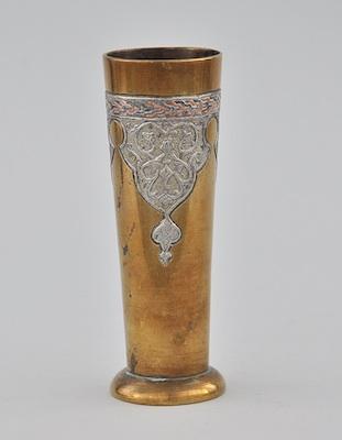 Appraisal: An Indian or Persian Mixed Metals Vase The vase measures