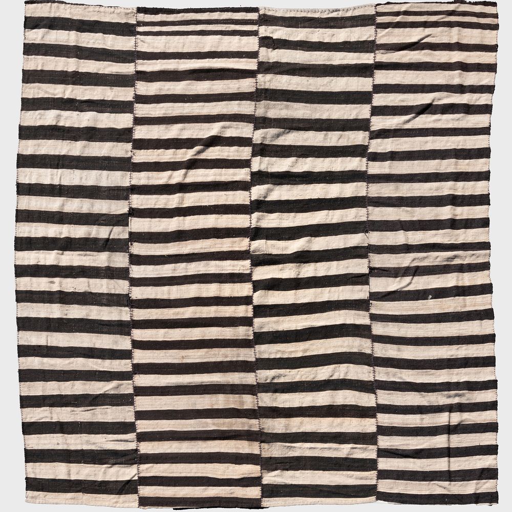 Appraisal: Brown and White Striped Flatweave Rug ft in x ft