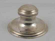 Appraisal: A silver capstan inkwell Birmingham cm dia