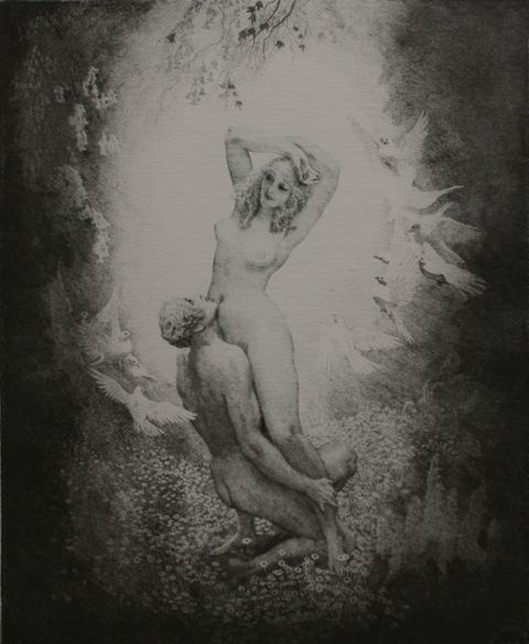 Appraisal: Norman Lindsay - Virtue facsimile etching signed and dated 'Norman