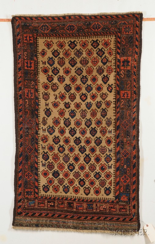 Appraisal: Baluch Rug Northeast Persia last quarter th century aubergine and