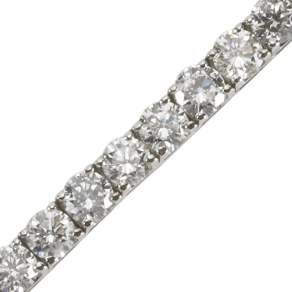 Appraisal: k White Gold Straightline Bracelet set with brilliant cut diamonds