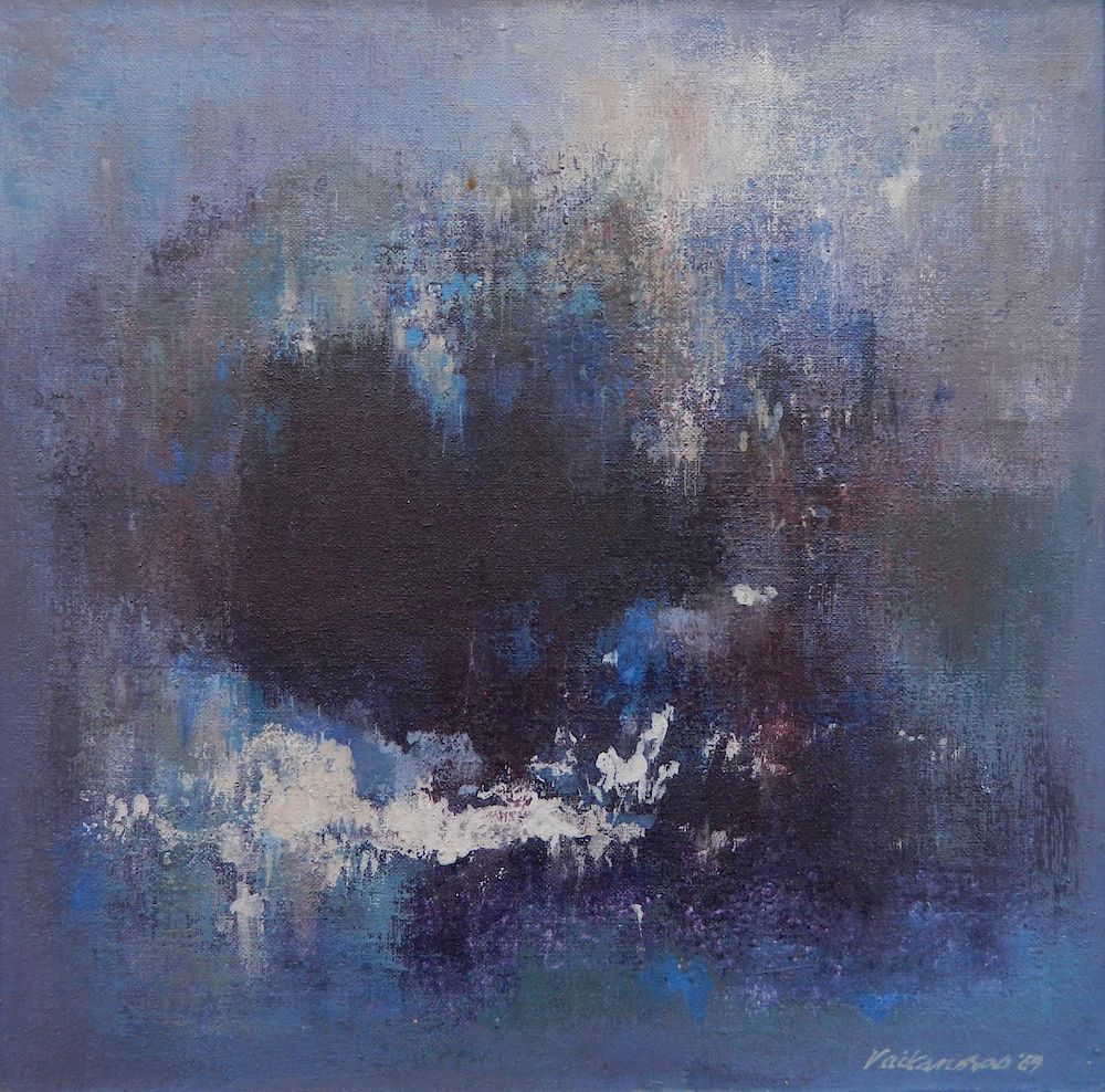 Appraisal: Anthony Vaiksnoras oil Anthony Vaiksnoras American - - Abstract Blue