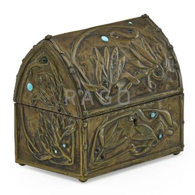 Appraisal: STYLE OF ALFRED DAGUET Art Nouveau box Condition Report