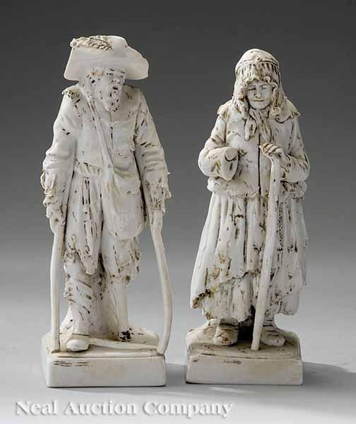 Appraisal: A Pair of Antique Continental Porcelain Figures early th c