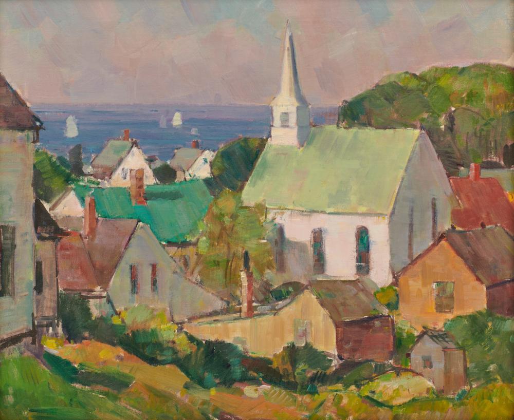 Appraisal: CARL WILLIAM PETERS American - View of the Town Church