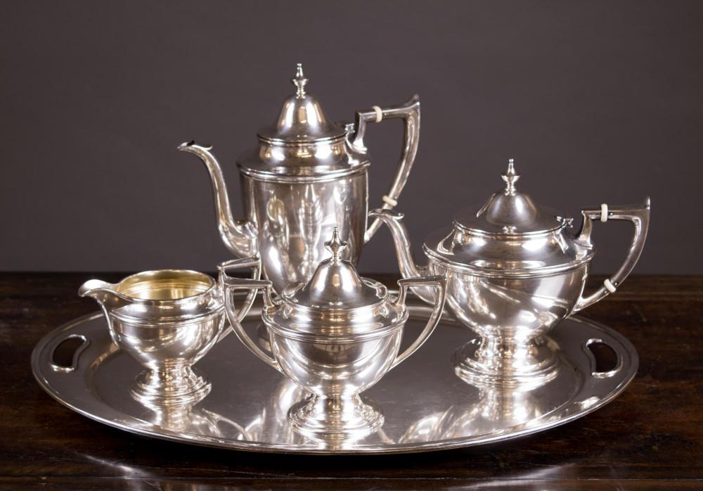 Appraisal: ALVIN STERLING SILVER TEA AND COFFEE SERVICE WITH TRAY -pieces