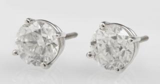 Appraisal: Pair of K White Gold Diamond Stud Earrings each with