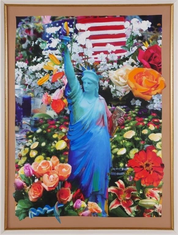 Appraisal: PETER MAX MIXED MEDIA STATUE OF LIBERTYMixed media by Peter