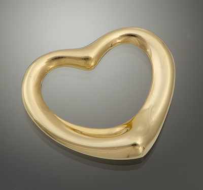 Appraisal: A Tiffany Co k Gold Open Heart Pendant k yellow