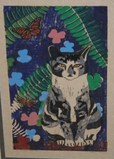 Appraisal: Virginia Parcassi American th c The Country Cat woodblock print