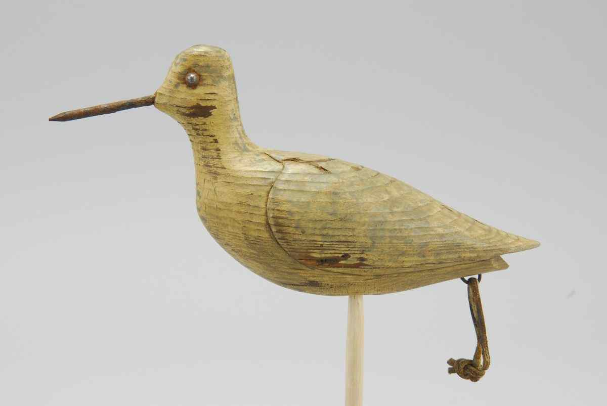 Appraisal: YELLOWLEGS DECOYWith iron bill tack eyes and carved wings