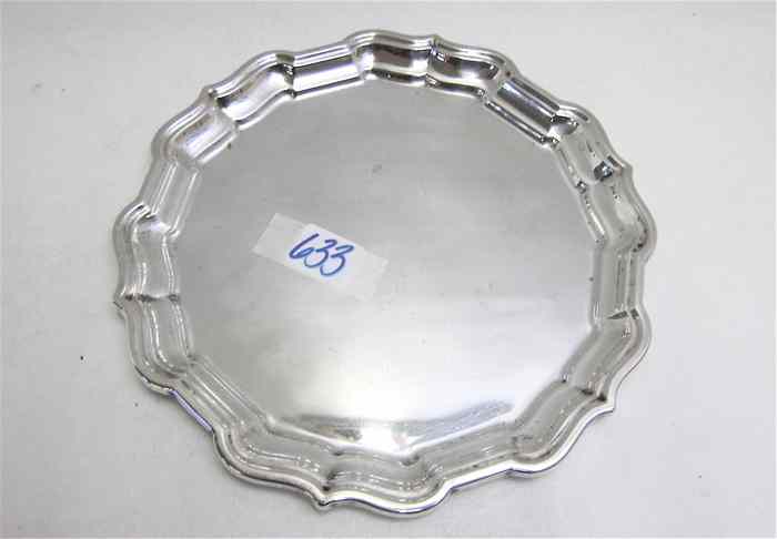 Appraisal: FRANK SMITH STERLING SILVER TRAY in the ''Chippendale'' pattern Diameter