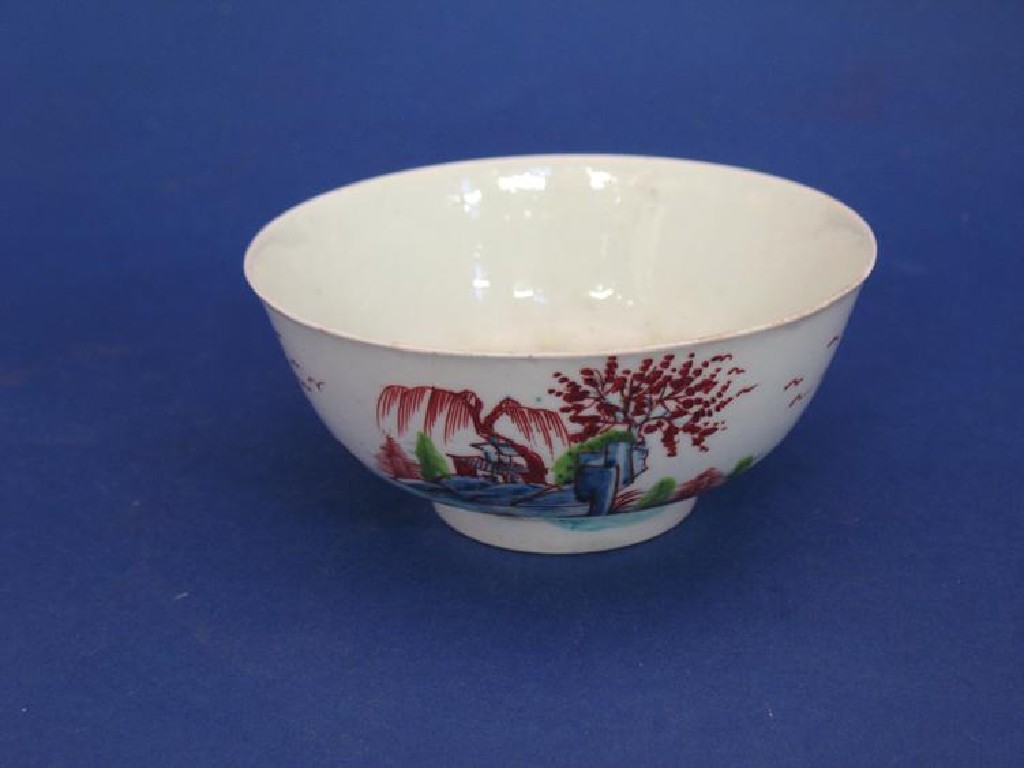 Appraisal: A FIRST PERIOD WORCESTER POLYCHROME SMALL BOWL circa with a