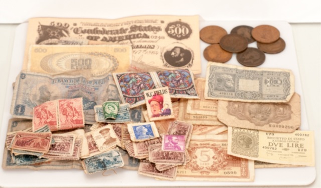 Appraisal: Stamps British pennies Confederate Ad Bill Foreign curreny