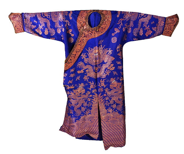 Appraisal: A MID TH CENTURY BLUE GROUND CHINESE COAT decorated with