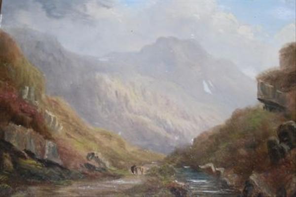 Appraisal: Scottish school th century Glen Goyle Oil on board cm