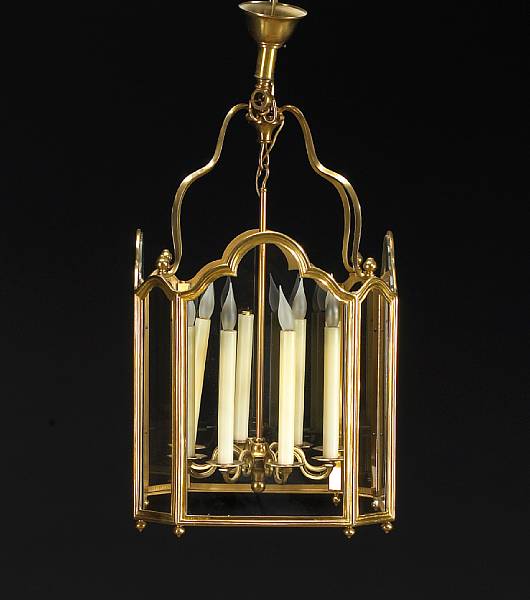 Appraisal: A Baroque style gilt bronze and glass lantern height in