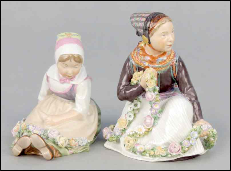 Appraisal: TWO ROYAL COPENHAGEN PORCELAIN FIGURES Comprised of Amager and a