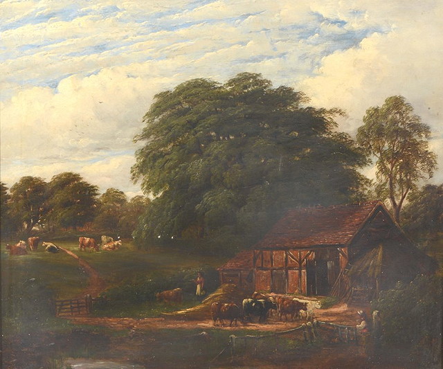 Appraisal: After John Constable British - The Cattle Farm oils on