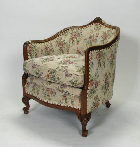 Appraisal: Early th Century Carved Arm Chair with nail head trimmed