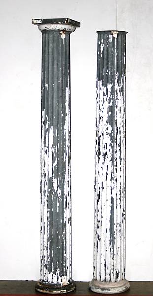 Appraisal: A pair of zinc painted columns height ft in diameter