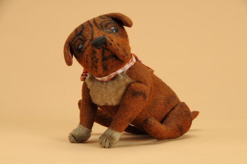 Appraisal: Steiff Mohair Tige Dog Germany ca fully jointed dog with