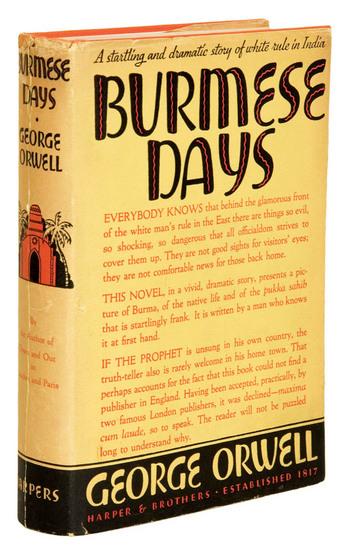 Appraisal: ORWELL George Burmese Days New York Harper Brothers vo Original