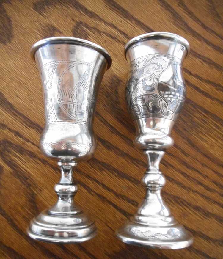 Appraisal: TWO RUSSION NEILLO FINE SILVER CORDIALS each hallmarked Heights and