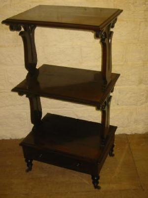 Appraisal: A WILLIAM IV ROSEWOOD WHATNOT of three tier oblong form