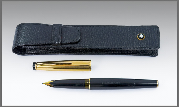 Appraisal: Stylographic Montblanc Fountain Pen Black Barrel With Gold Plated Clip